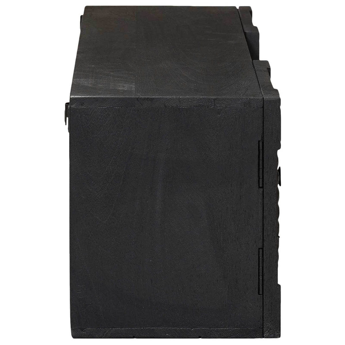TV ormar s policom s pohranom s vratima Crna 105 x 30 x 35 cm