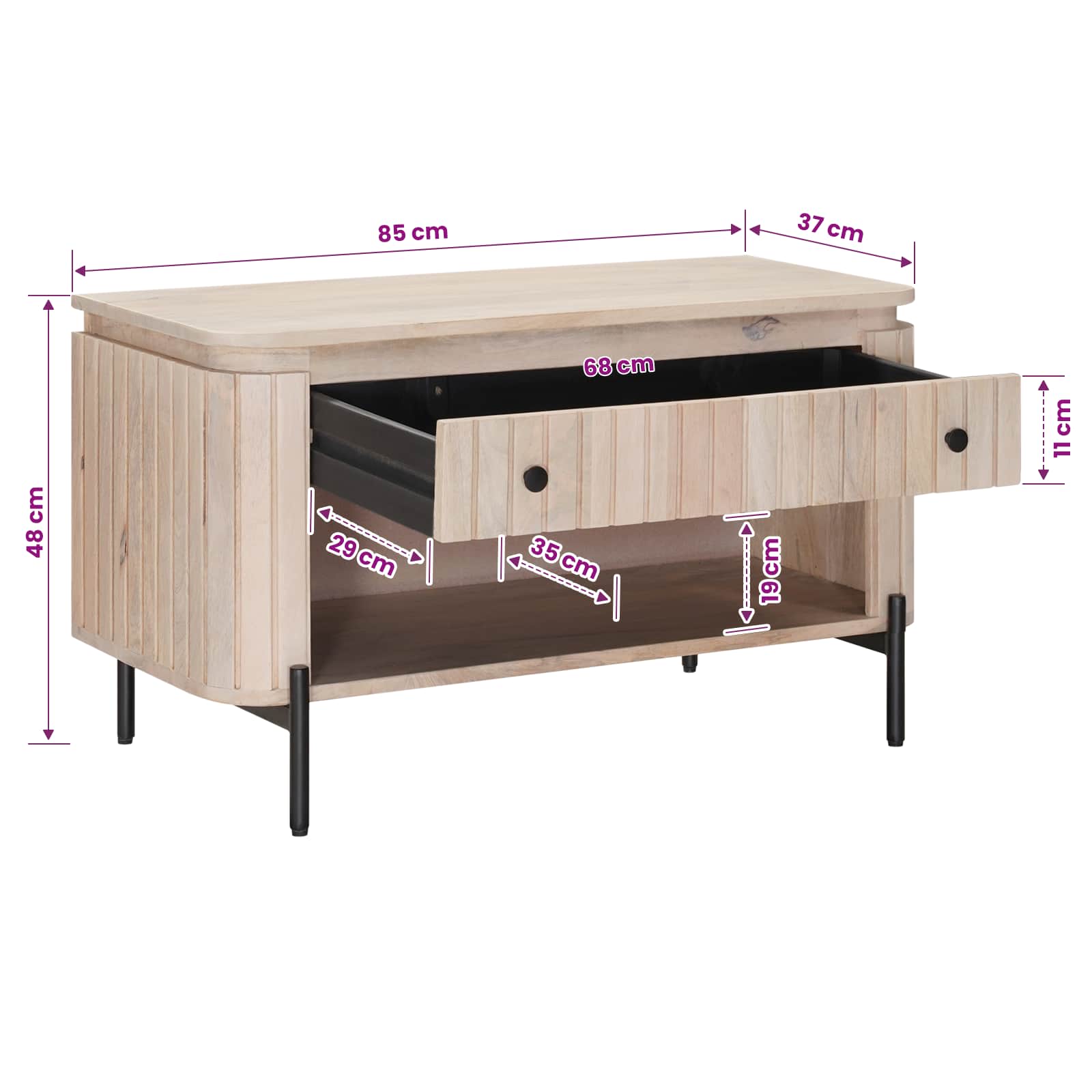 Klupa za cipele s ladicama s policom s pohranom 85 x 37 x 48 cm