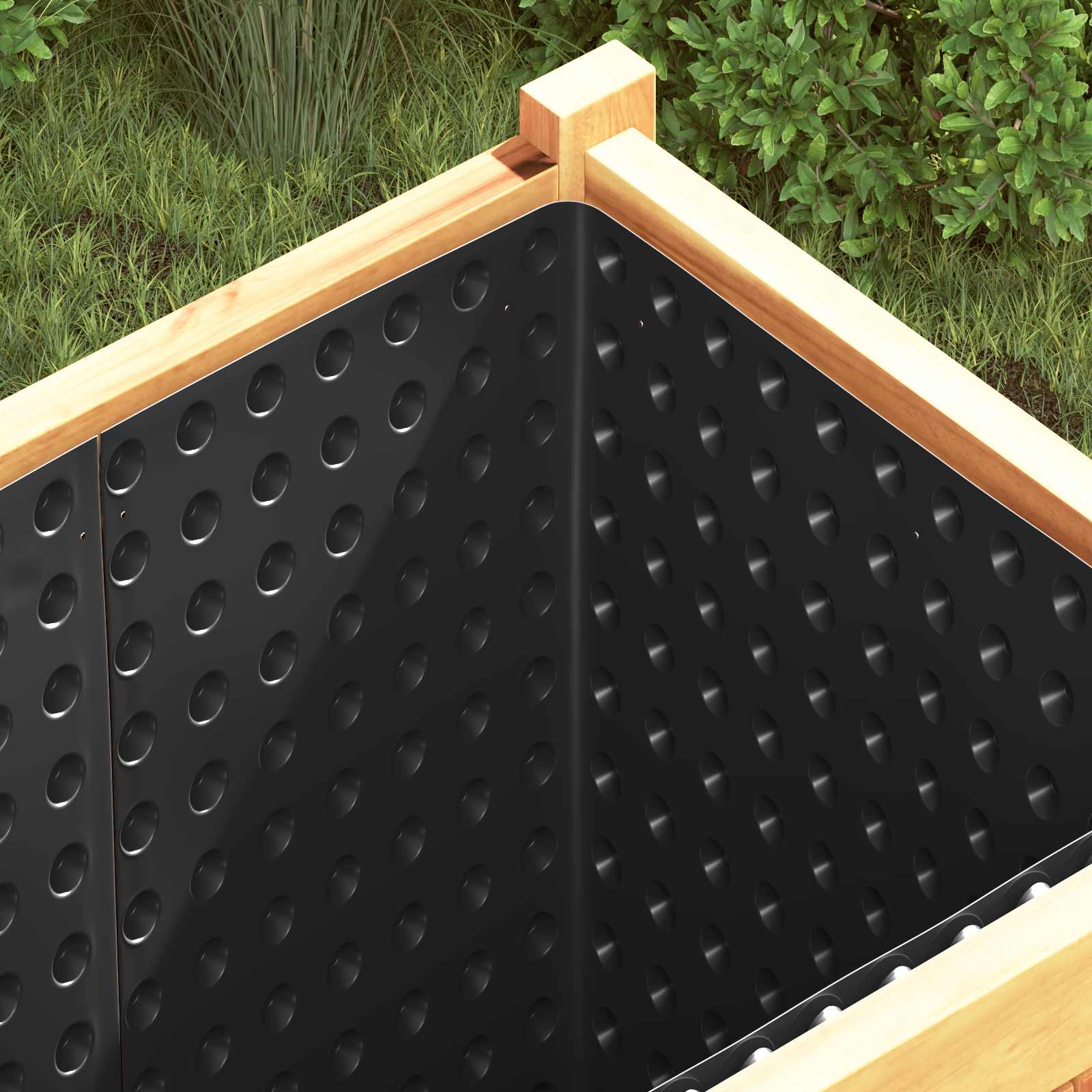 Pucketana odvodna ploča 2 pcs Crna 0,5 x 20 m HDPE