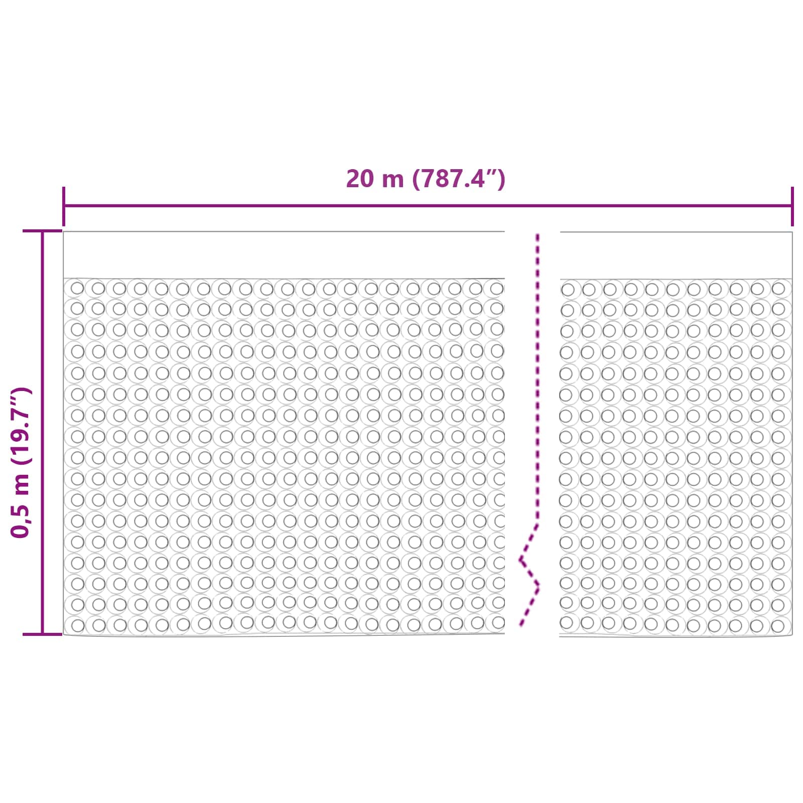 Pucketana odvodna ploča 2 pcs Crna 0,5 x 20 m HDPE