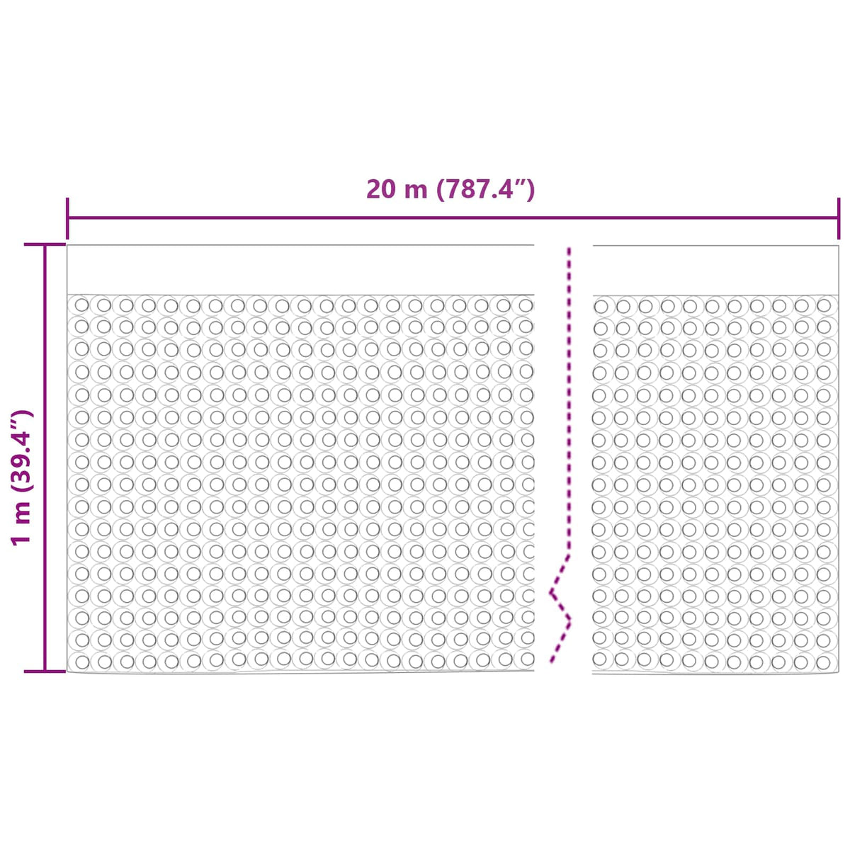 Pucketana odvodna ploča 2 pcs Crna 1 x 20 m HDPE