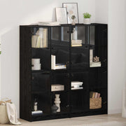 Highboard 2 pcs Crni hrast 68 x 37 x 142 cm Konstruirano drvo