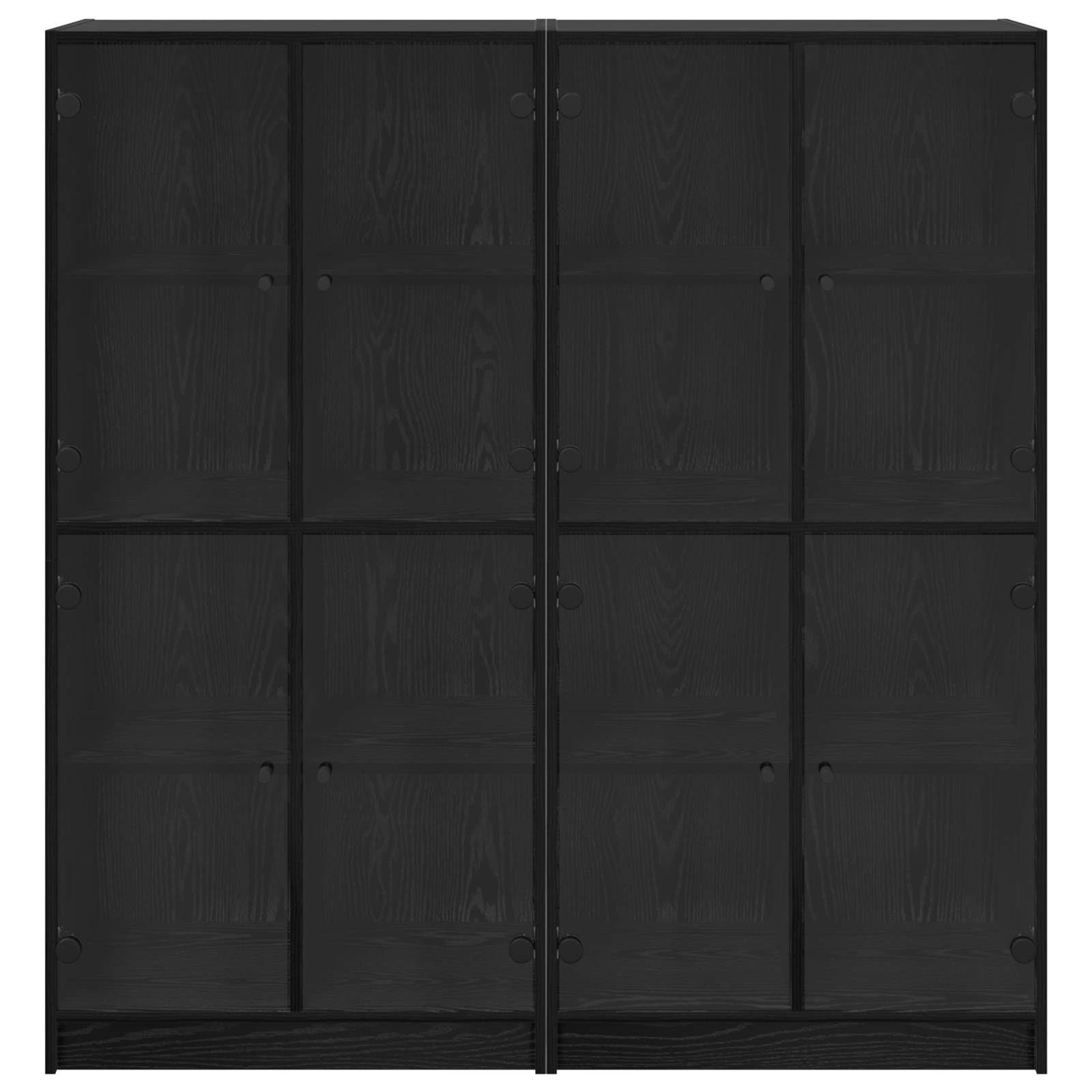 Highboard 2 pcs Crni hrast 68 x 37 x 142 cm Konstruirano drvo