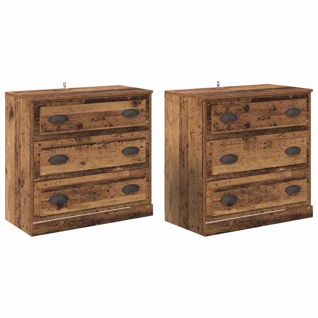 Komode 2 pcs Staro drvo 70 x 35,5 x 67,5 cm Konstruirano drvo