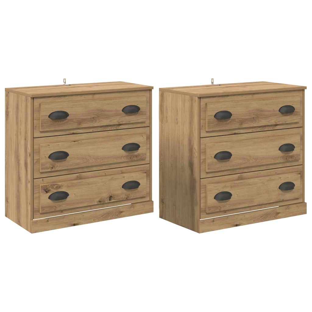 Komode 2 pcs Umjetnički hrast 70 x 35,5 x 67,5 cm