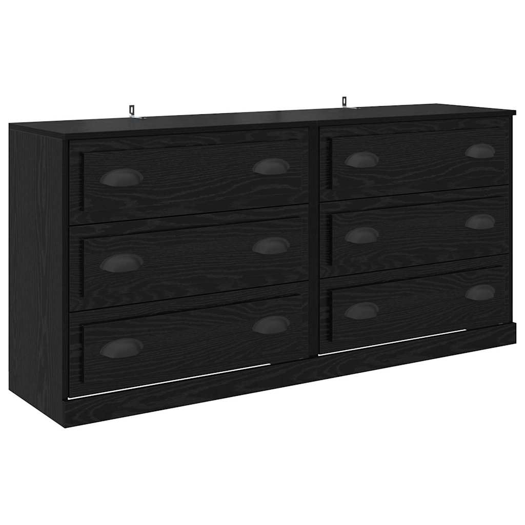 Komode 2 pcs Crni hrast 70 x 35,5 x 67,5 cm Konstruirano drvo