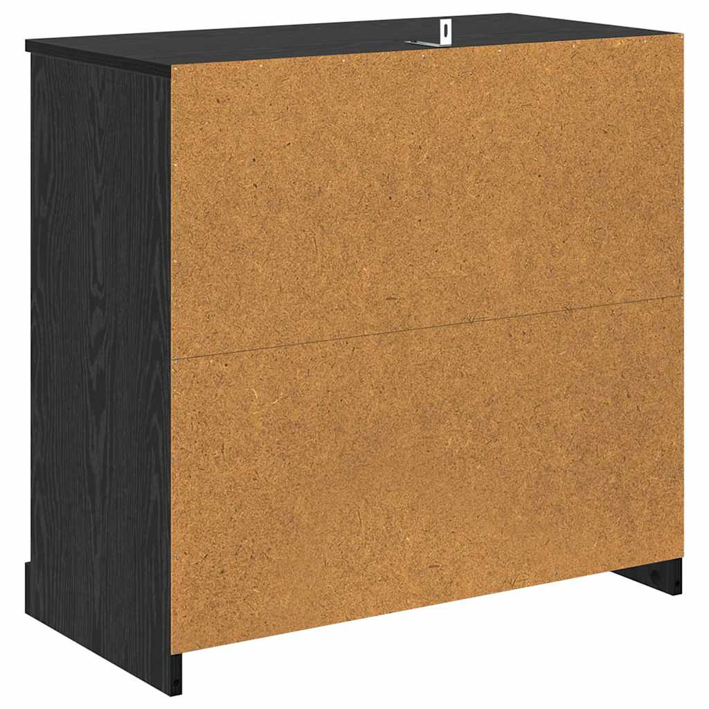 Komode 2 pcs Crni hrast 70 x 35,5 x 67,5 cm Konstruirano drvo