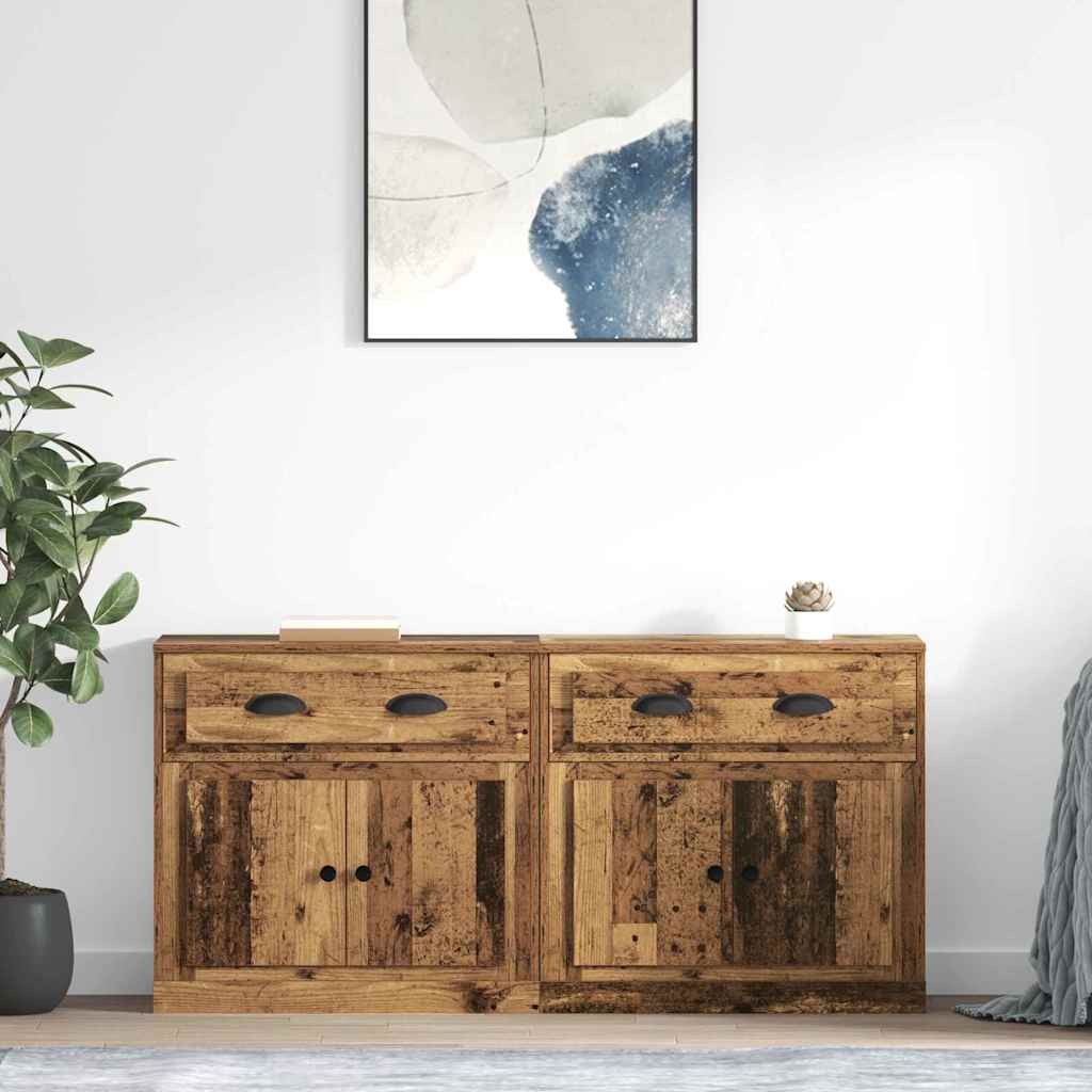 Komode 2 pcs Staro drvo 70 x 35,5 x 67,5 cm Konstruirano drvo