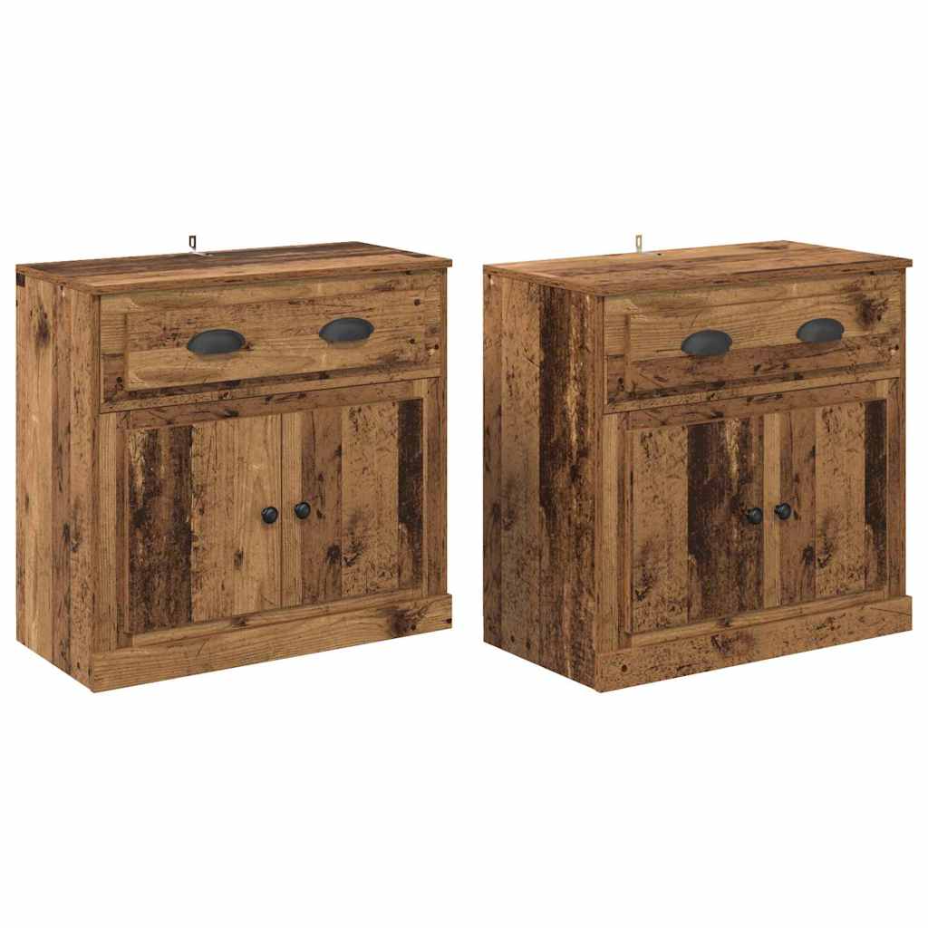 Komode 2 pcs Staro drvo 70 x 35,5 x 67,5 cm Konstruirano drvo