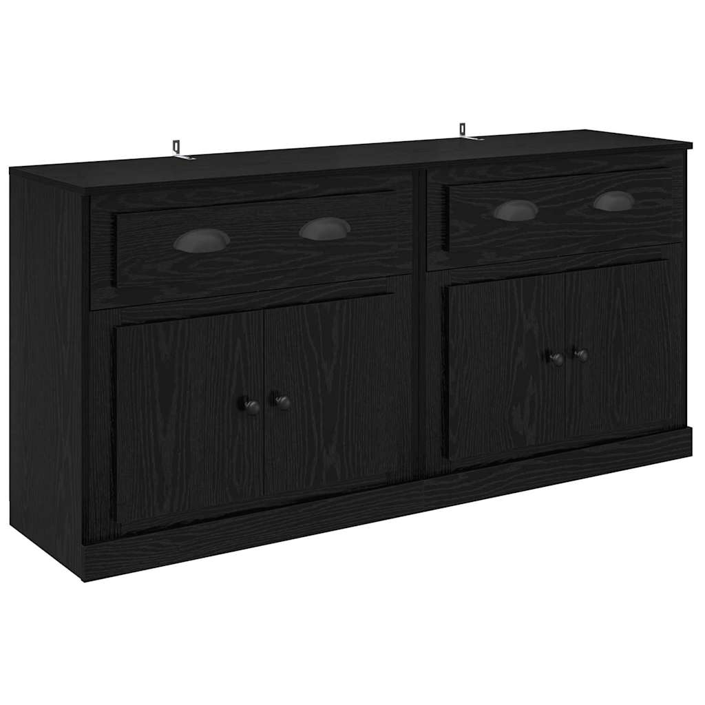 Komode 2 pcs Crni hrast 70 x 35,5 x 67,5 cm Konstruirano drvo