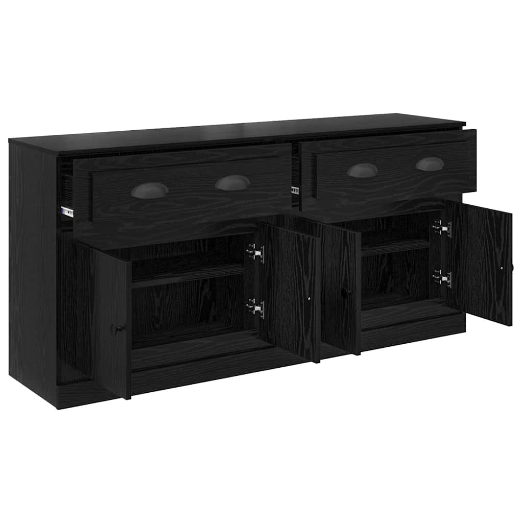 Komode 2 pcs Crni hrast 70 x 35,5 x 67,5 cm Konstruirano drvo