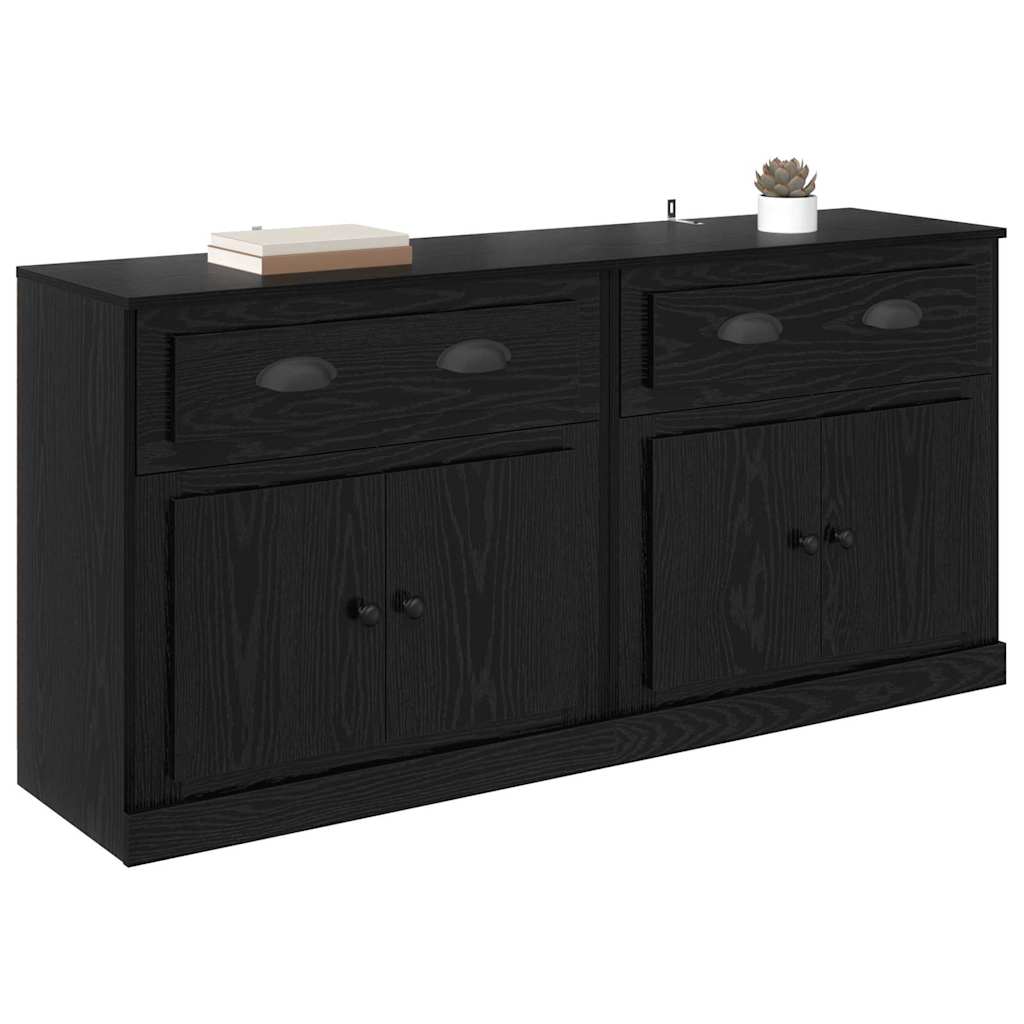 Komode 2 pcs Crni hrast 70 x 35,5 x 67,5 cm Konstruirano drvo