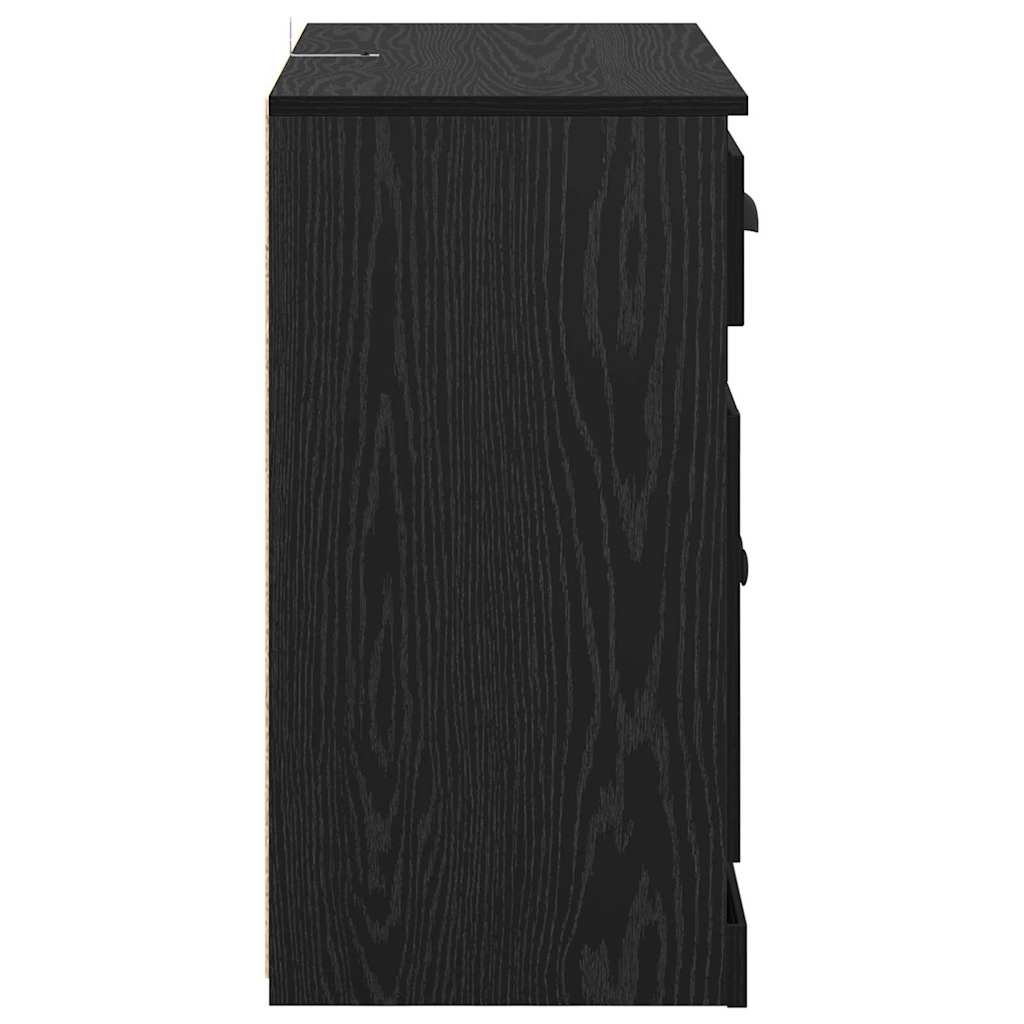 Komode 2 pcs Crni hrast 70 x 35,5 x 67,5 cm Konstruirano drvo