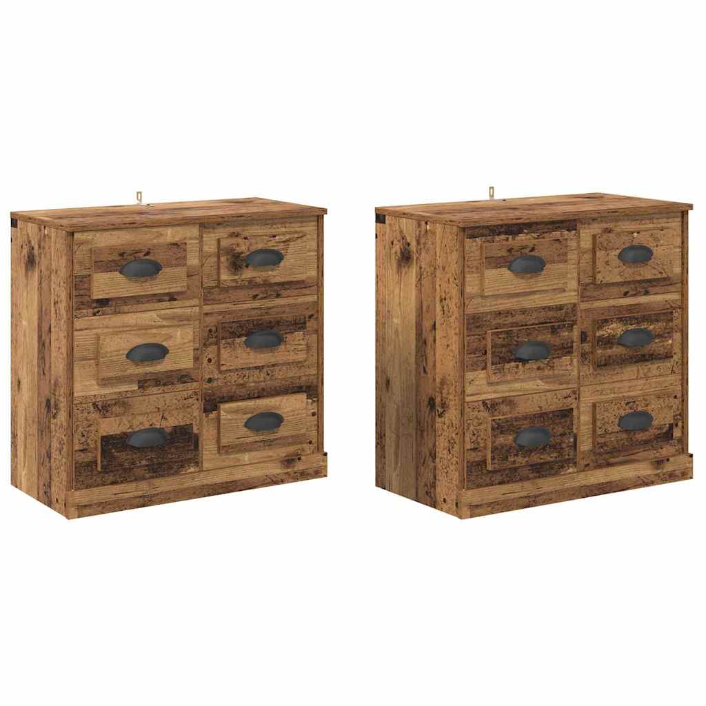 Komode 2 pcs Staro drvo 70 x 35,5 x 67,5 cm Konstruirano drvo