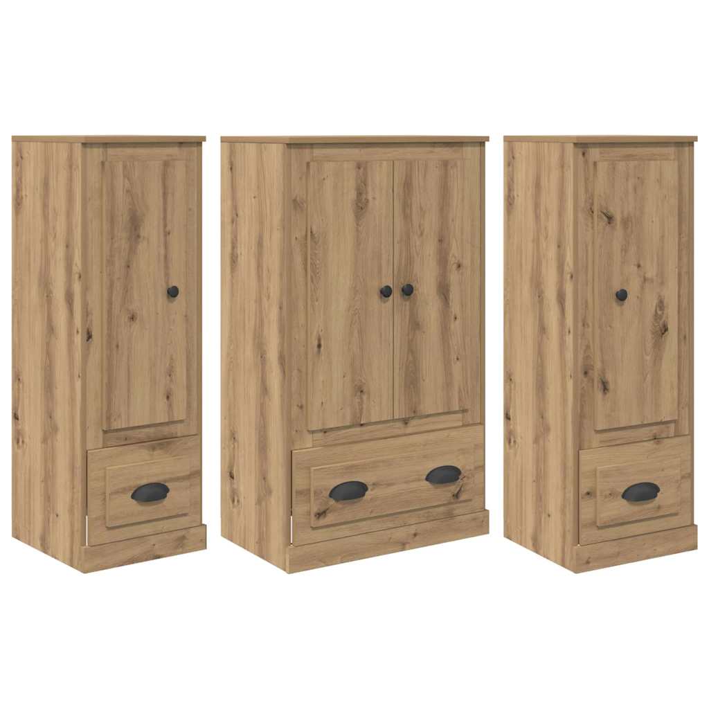 Highboard s ladicama 3 pcs Umjetnički hrast Konstruirano drvo