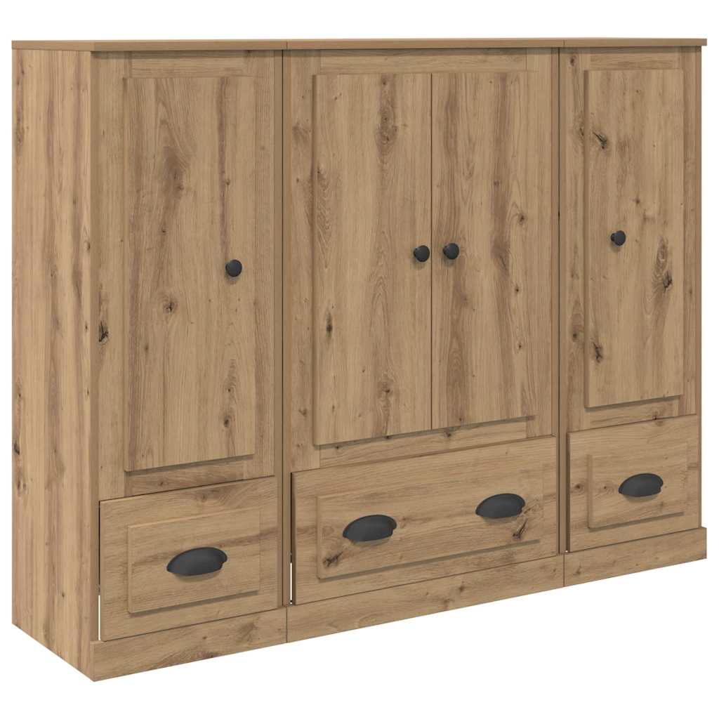 Highboard s ladicama 3 pcs Umjetnički hrast Konstruirano drvo