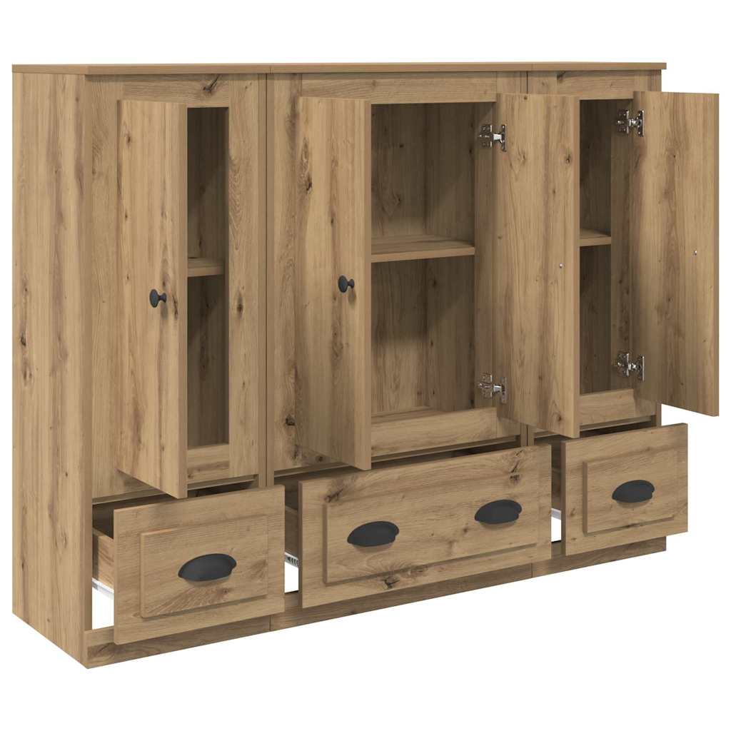 Highboard s ladicama 3 pcs Umjetnički hrast Konstruirano drvo