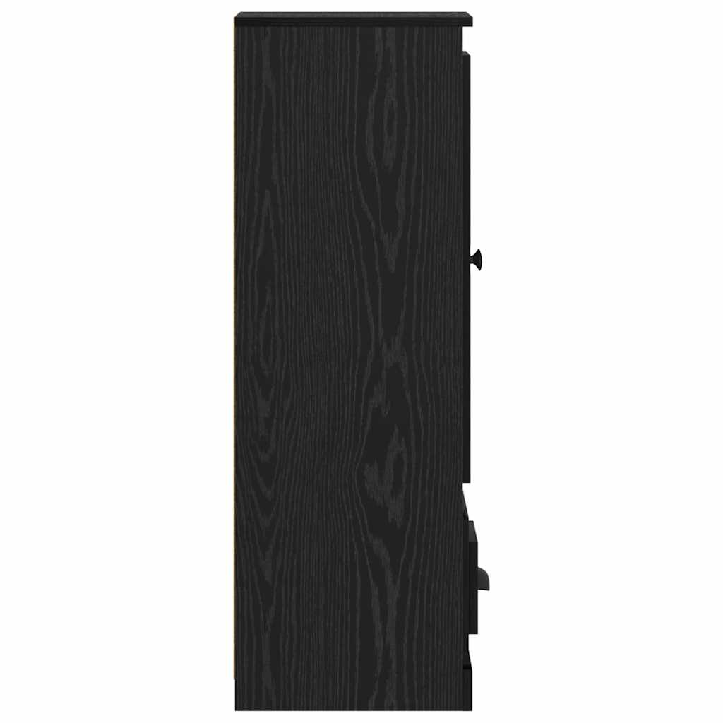 Highboard s ladicama 3 pcs Crni hrast Konstruirano drvo