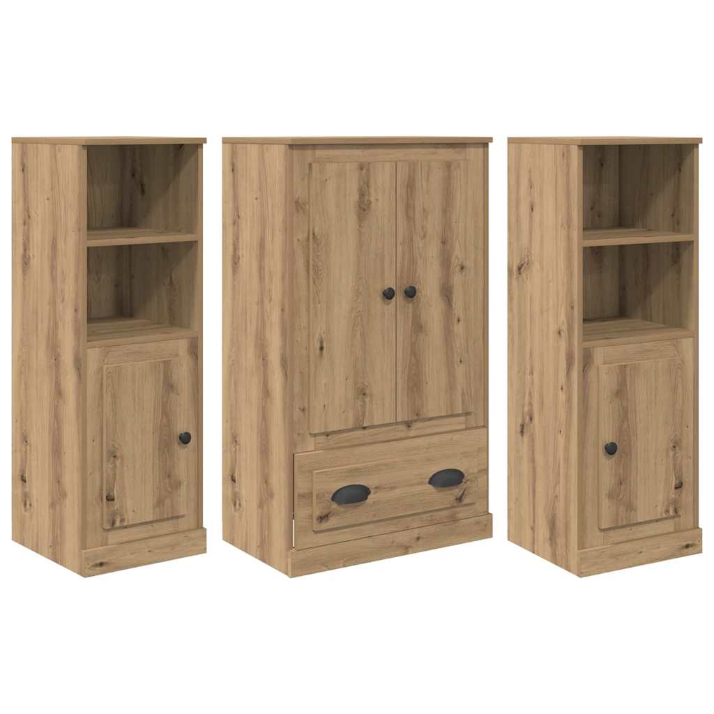 Highboard s ladicama 3 pcs Umjetnički hrast Konstruirano drvo