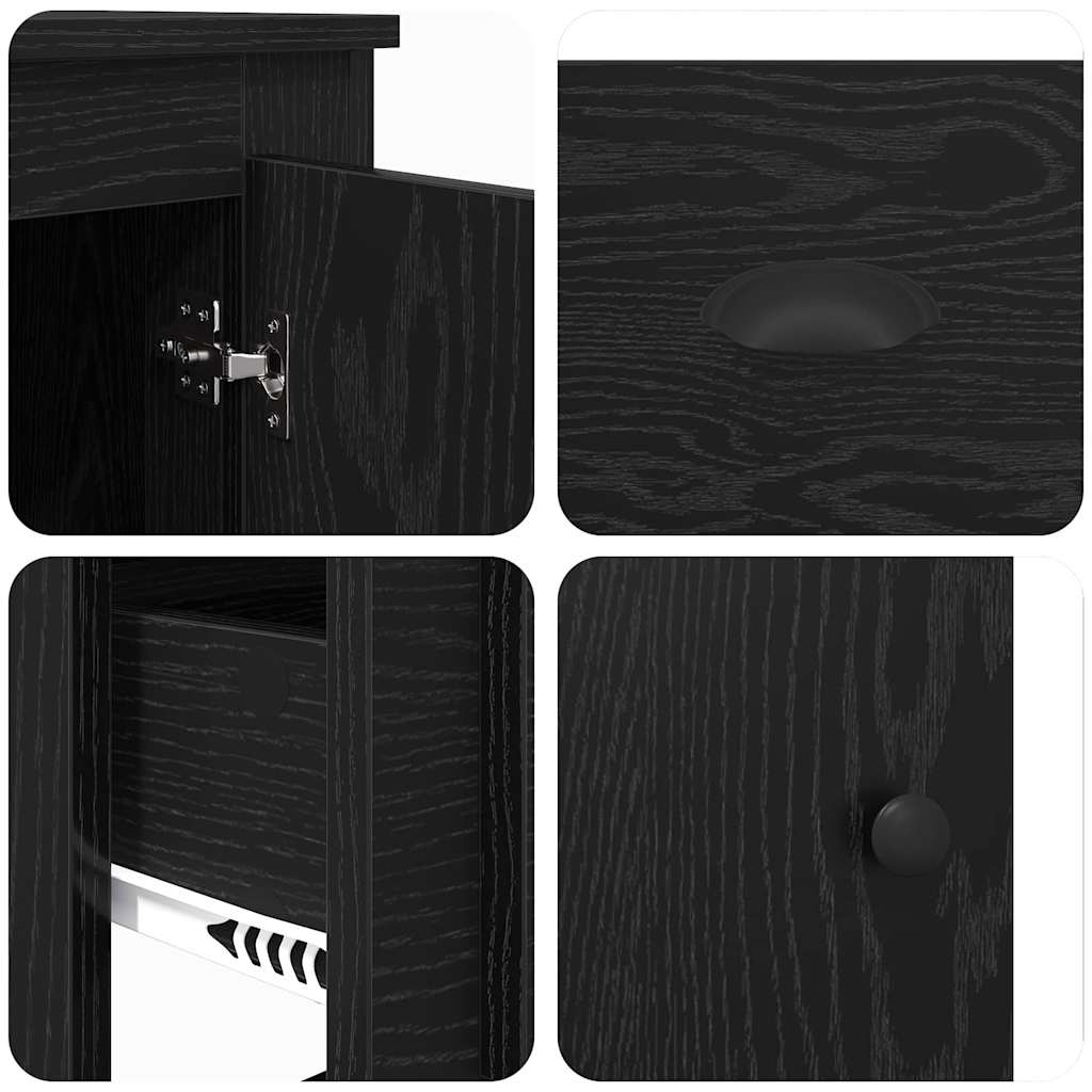 Highboard s ladicama 3 pcs Crni hrast Konstruirano drvo