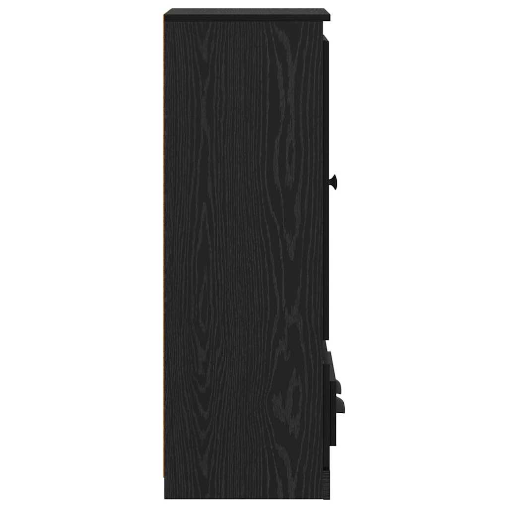 Highboard s ladicama 3 pcs Crni hrast Konstruirano drvo