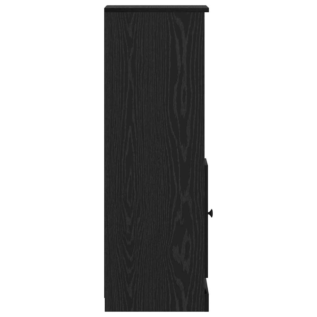 Highboard s ladicama 3 pcs Crni hrast Konstruirano drvo