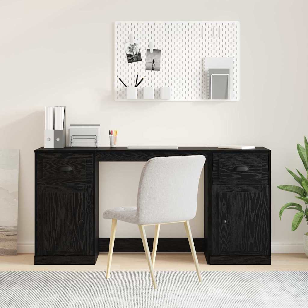 Stol s ormarom Crni hrast 154,5 x 50 x 75 cm Konstruirano drvo