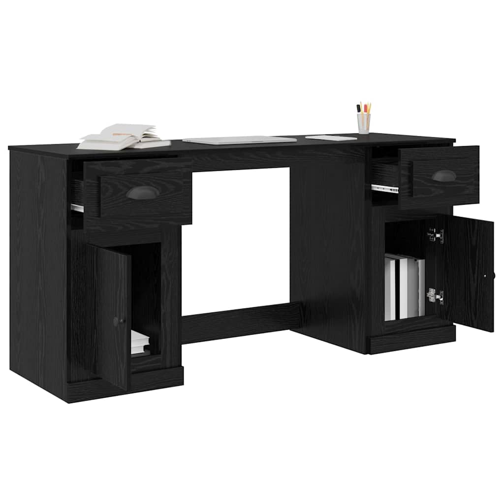 Stol s ormarom Crni hrast 154,5 x 50 x 75 cm Konstruirano drvo