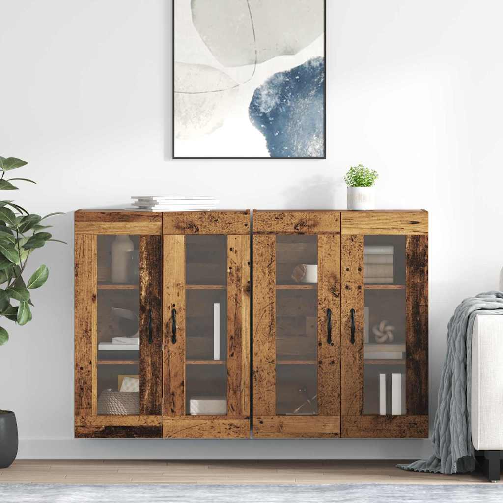 Zidni ormari 2 pcs Staro drvo 69,5 x 34 x 90 cm