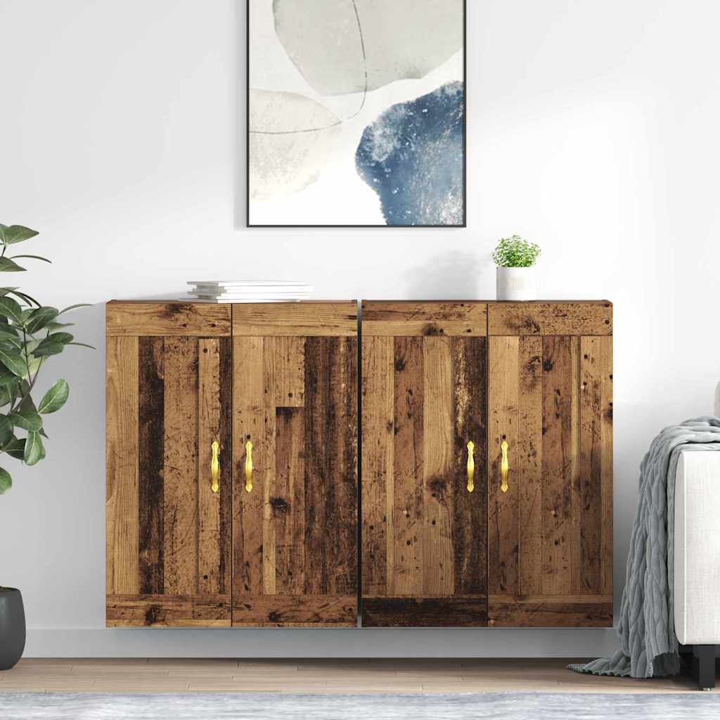 Kabinetski zidni Zidne 2 pcs Staro drvo 69,5 x 34 x 90 cm