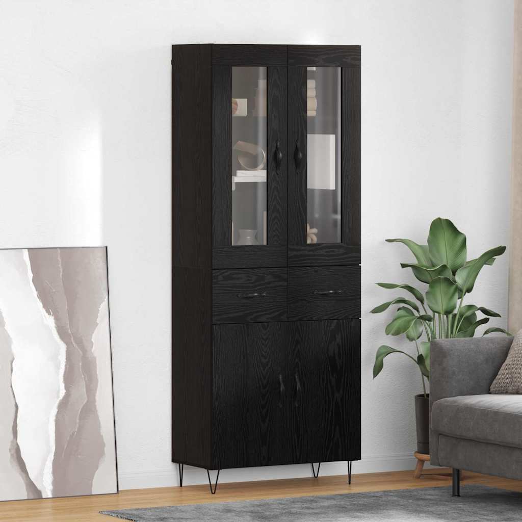 Highboard Crni hrast 69,5 x 34 x 90 cm Konstruirano drvo