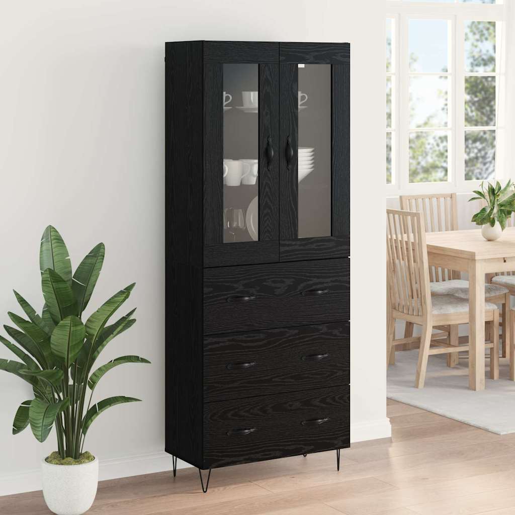 Highboard Crni hrast 69,5 x 34 x 90 cm Konstruirano drvo