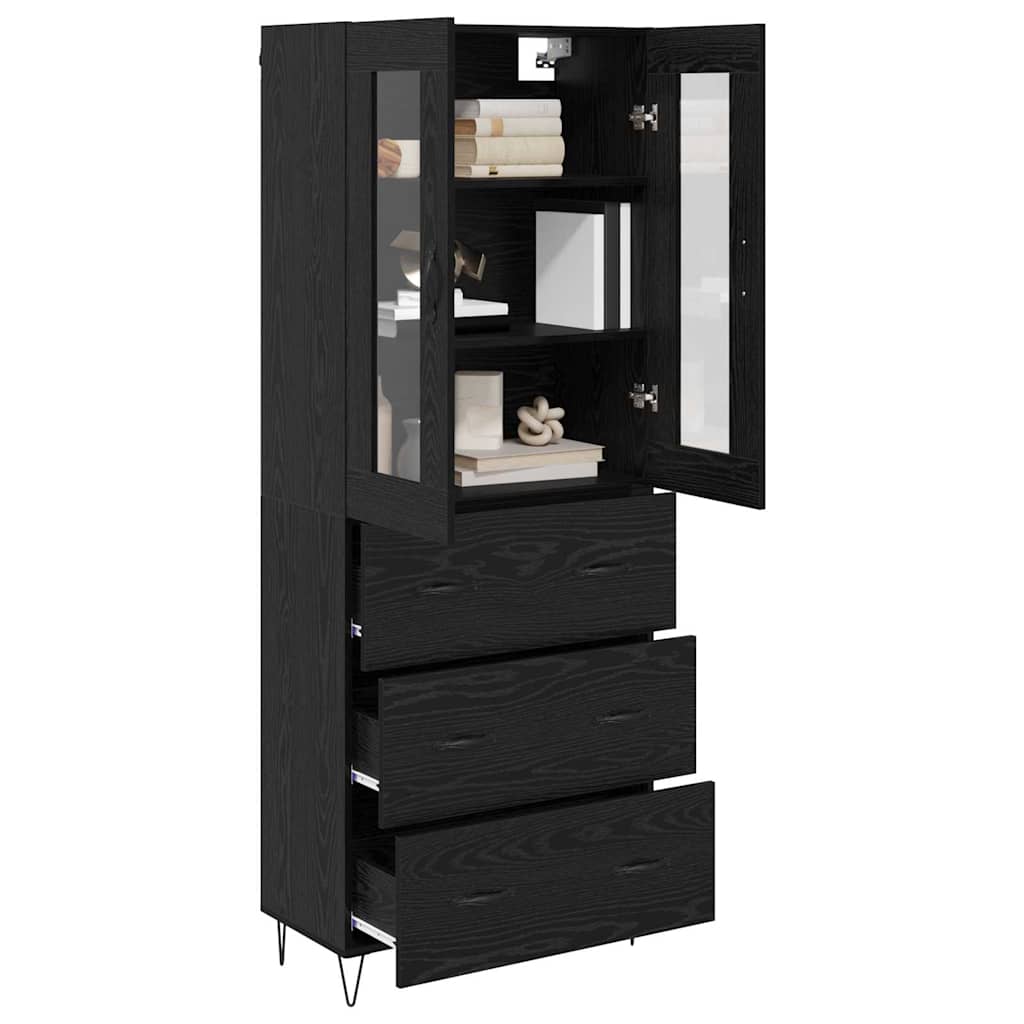 Highboard Crni hrast 69,5 x 34 x 90 cm Konstruirano drvo