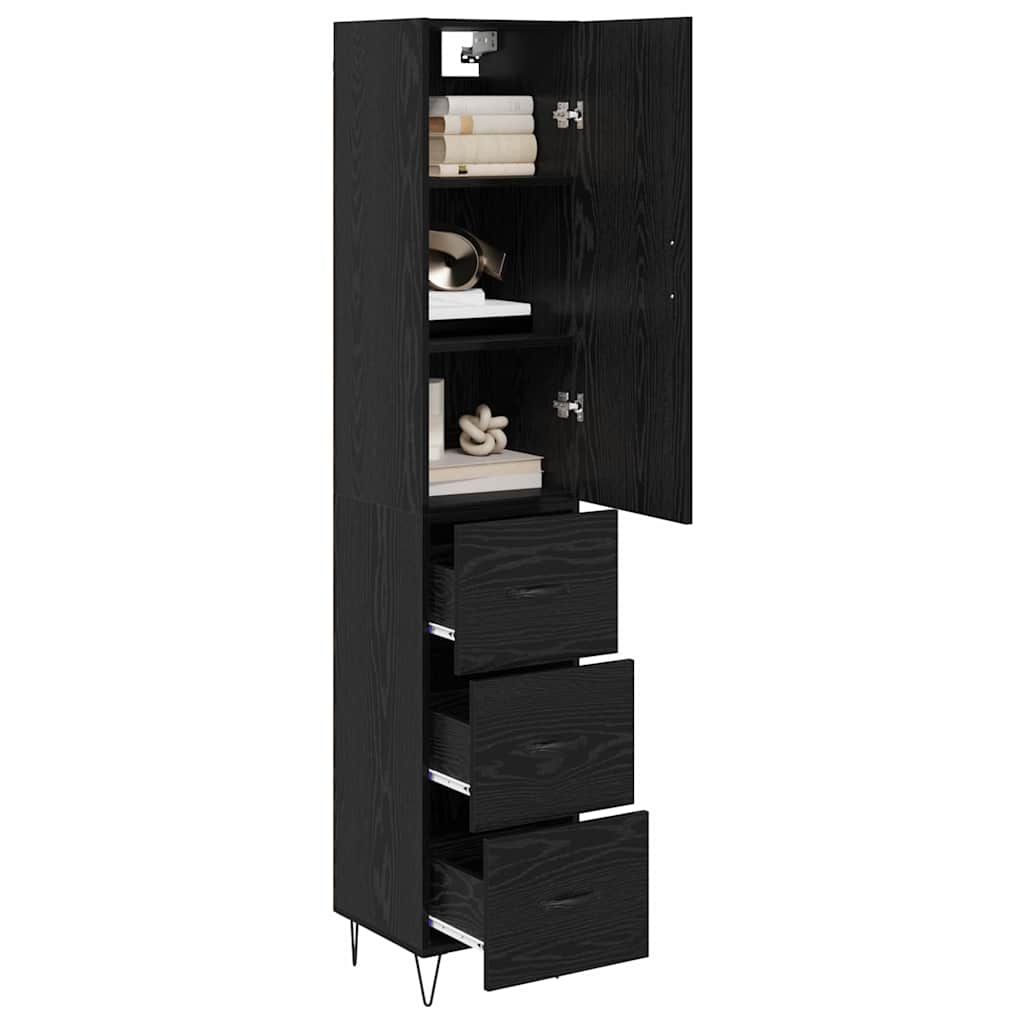 Highboard Crni hrast 34,5 x 34 x 90 cm Konstruirano drvo