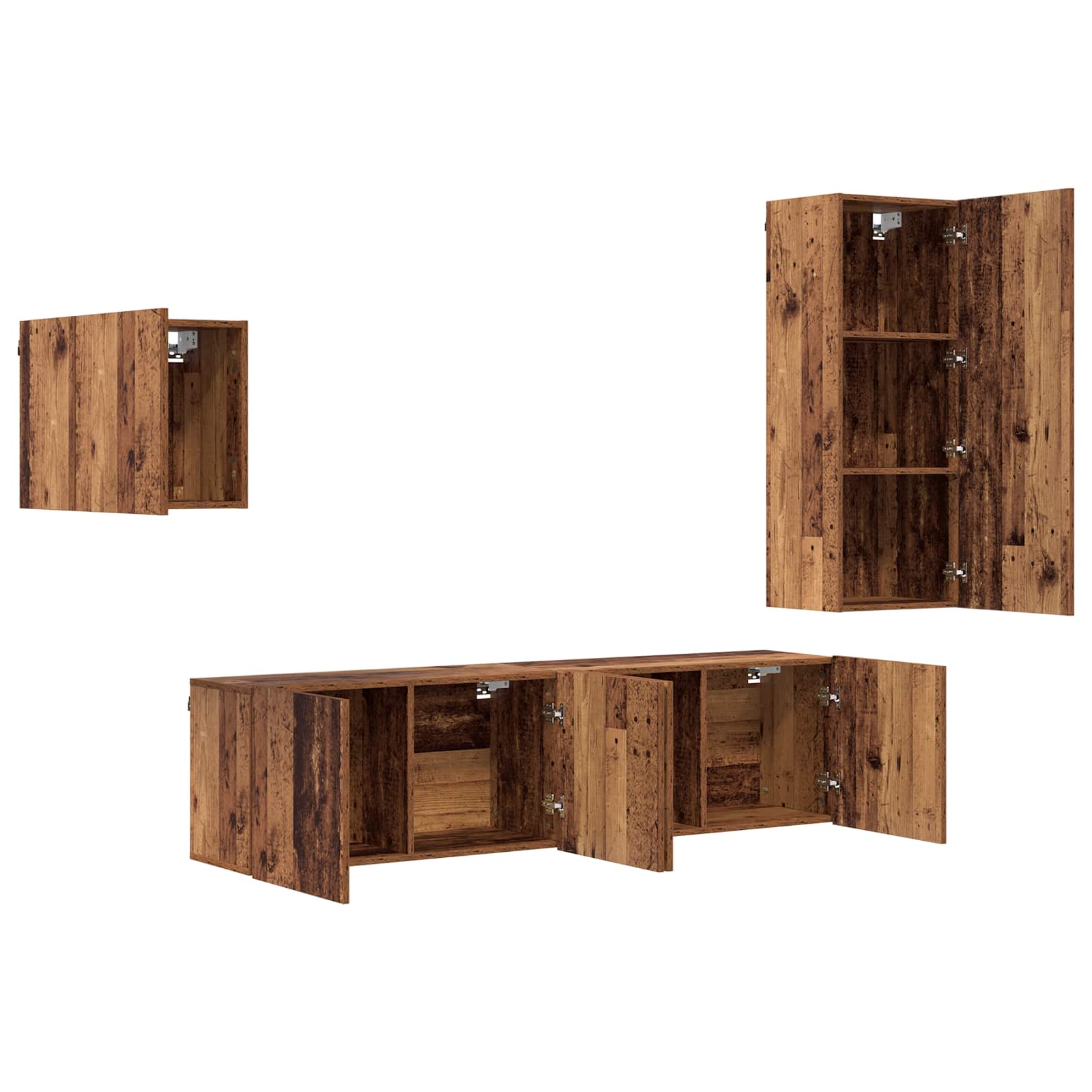 TV ormar Zidne 4 pcs Staro drvo Konstruirano drvo