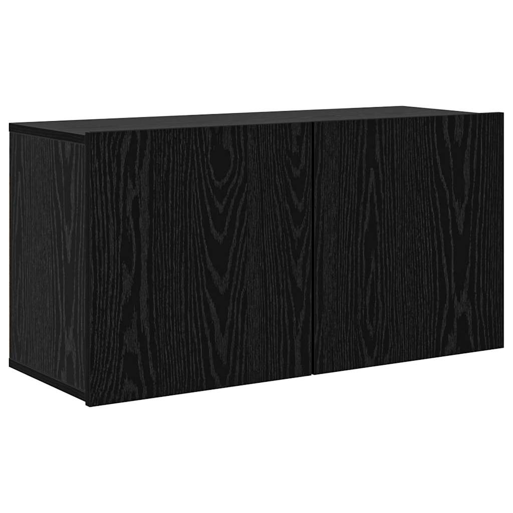 TV ormar Zidne 4 pcs Crni hrast Konstruirano drvo
