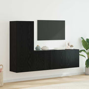 TV zidna jedinica Zidne 5 pcs Crni hrast Konstruirano drvo