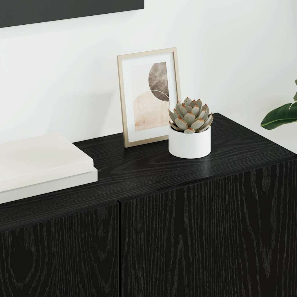 TV zidna jedinica Zidne 5 pcs Crni hrast Konstruirano drvo