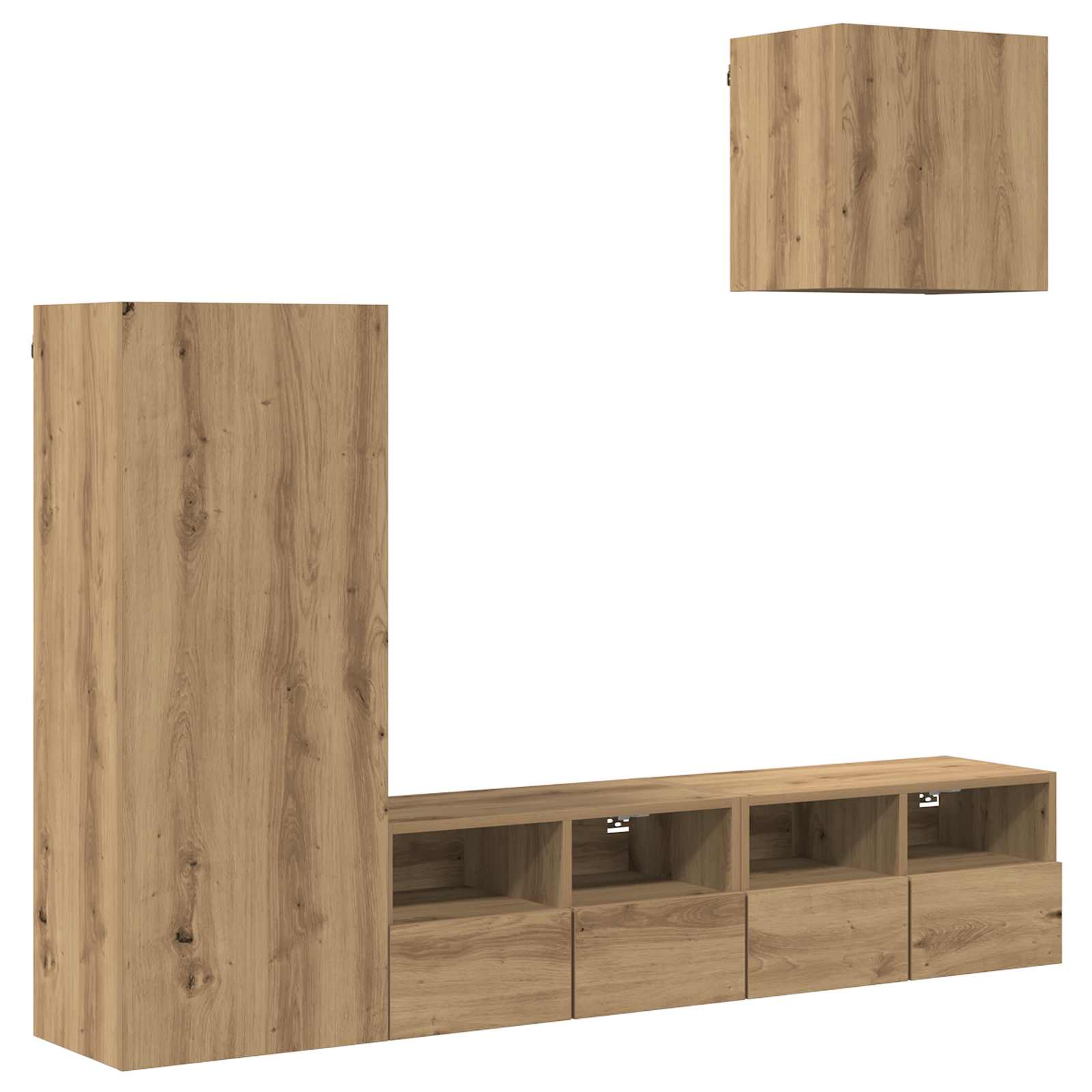 TV zidne jedinice 4 pcs Umjetnički hrast Konstruirano drvo