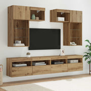 TV zidne jedinice Zidne 6 pcs Staro drvo Konstruirano drvo