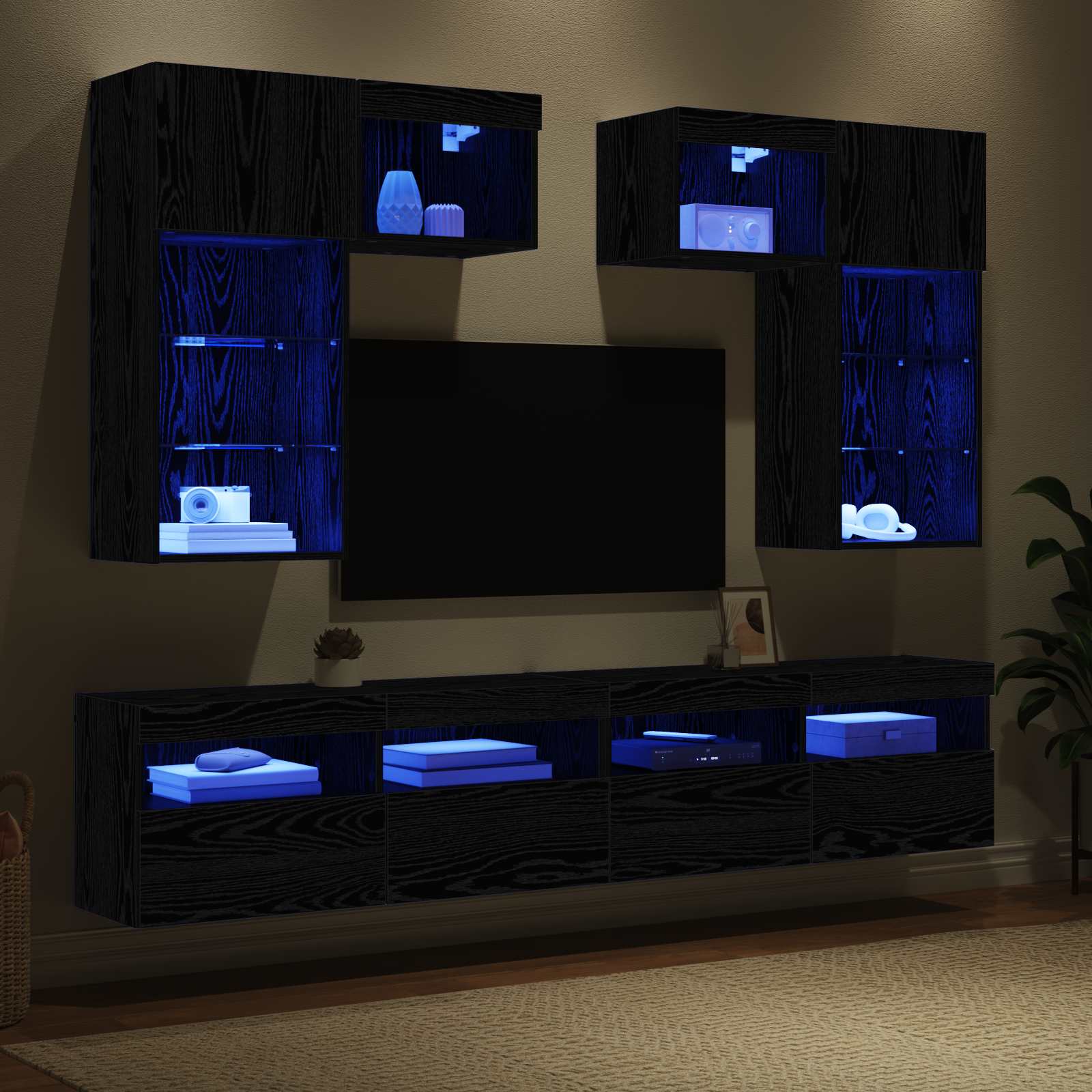 TV zidne jedinice 6 pcs 100 x 30 x 40 cm Umjetnički hrast
