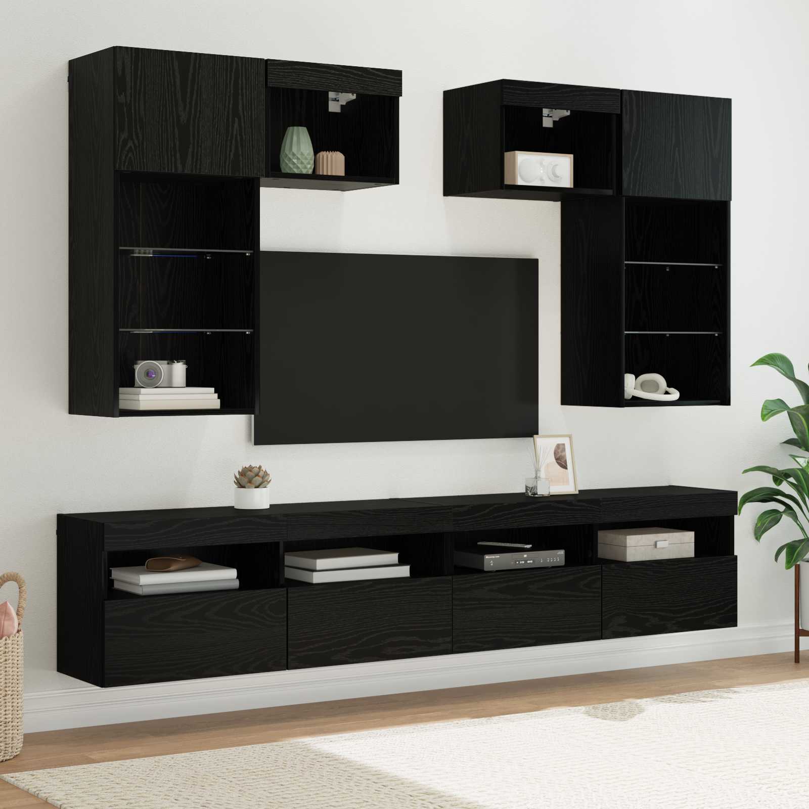 TV zidne jedinice 6 pcs 100 x 30 x 40 cm Umjetnički hrast