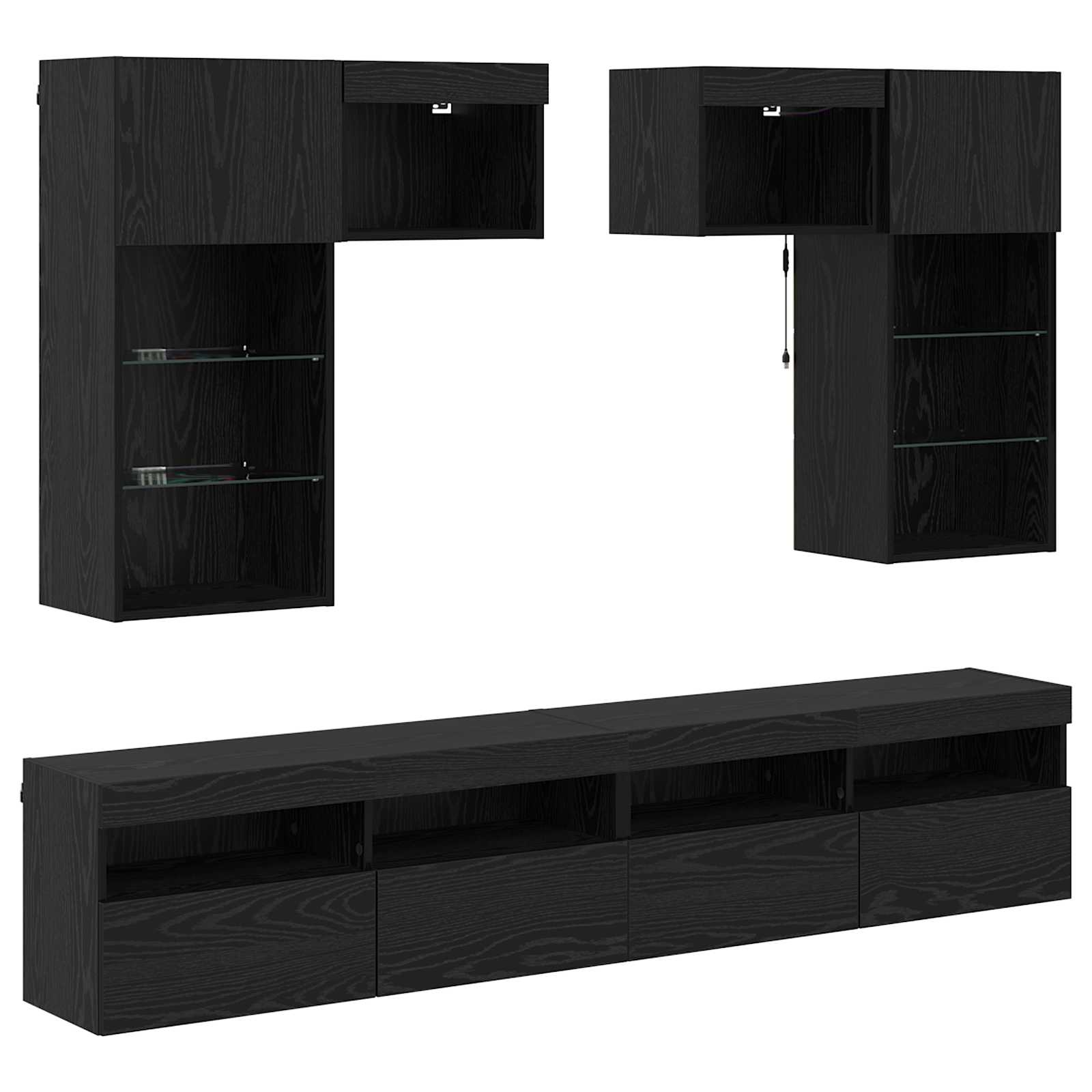 TV zidne jedinice 6 pcs 100 x 30 x 40 cm Umjetnički hrast