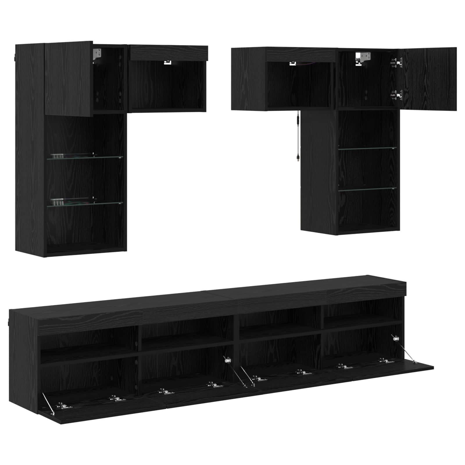 TV zidne jedinice 6 pcs 100 x 30 x 40 cm Umjetnički hrast