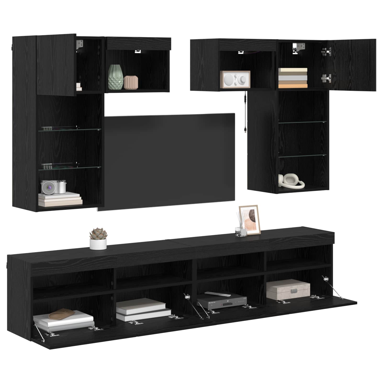 TV zidne jedinice 6 pcs 100 x 30 x 40 cm Umjetnički hrast