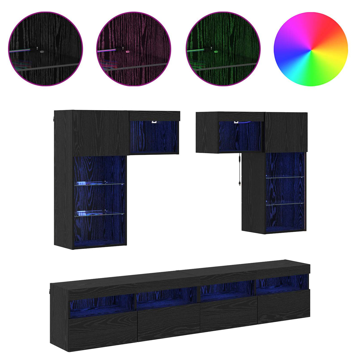TV zidne jedinice 6 pcs 100 x 30 x 40 cm Umjetnički hrast