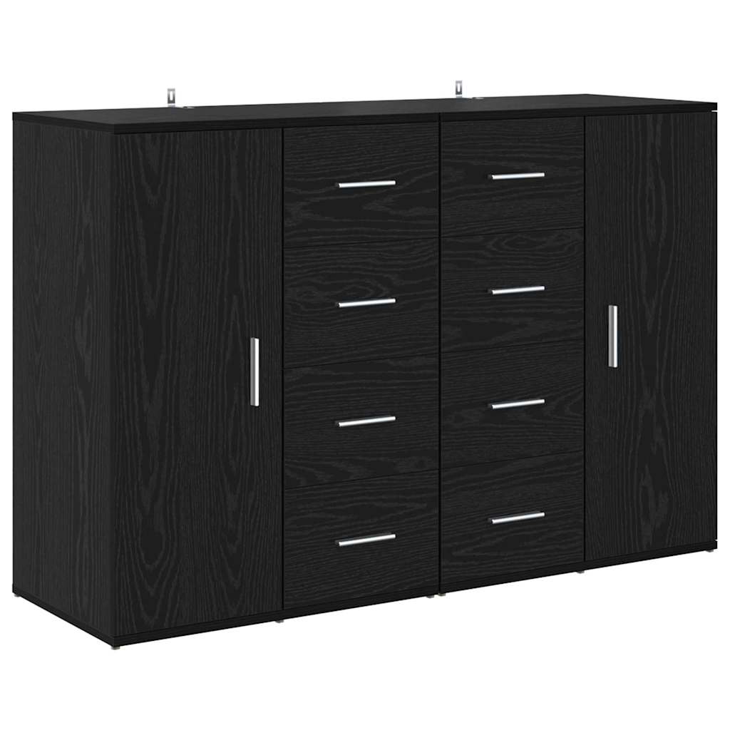 Komode s ladicama Corona 2 pcs Crni hrast 59 x 39 x 80 cm
