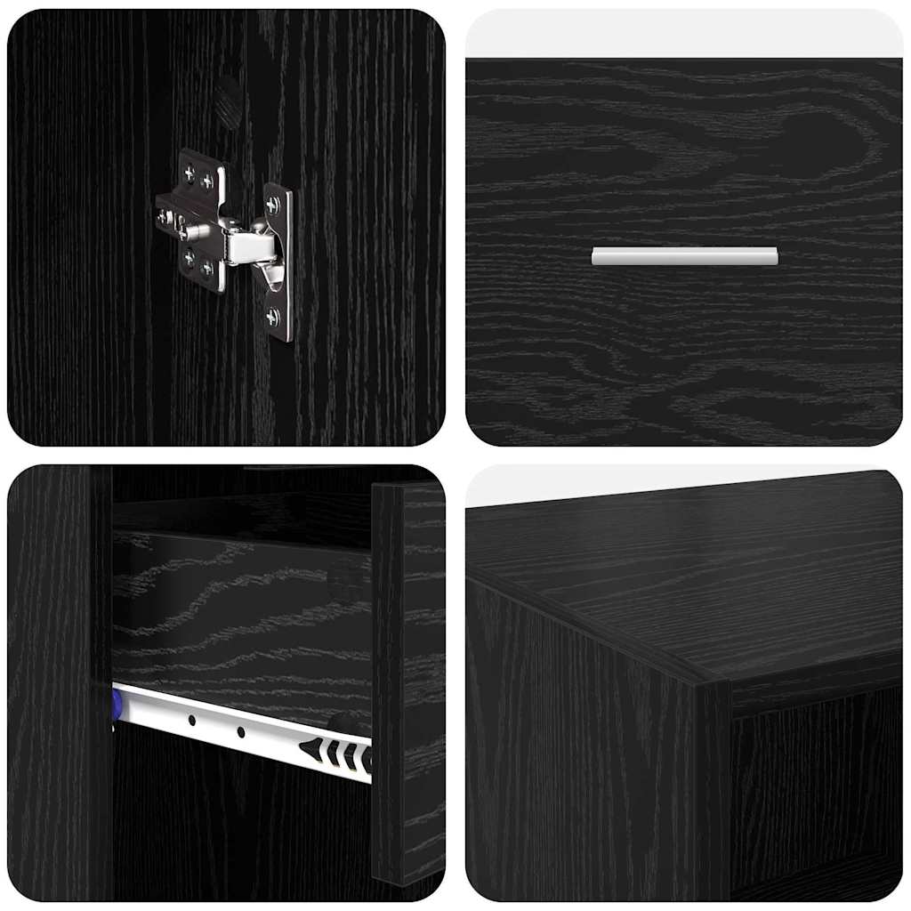 Highboard Zidne Crni hrast 50 x 42,5 x 225 cm Konstruirano drvo