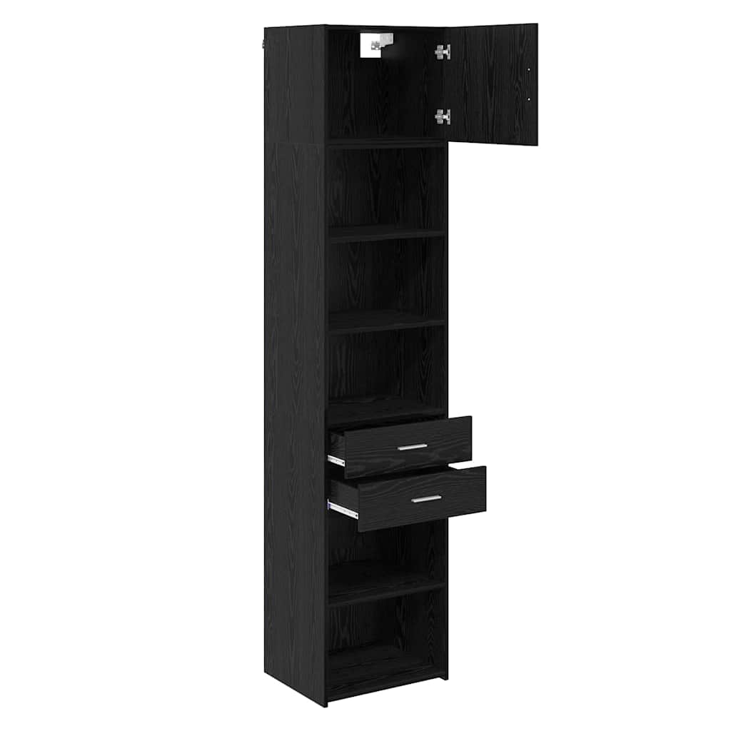Highboard Zidne Crni hrast 50 x 42,5 x 225 cm Konstruirano drvo