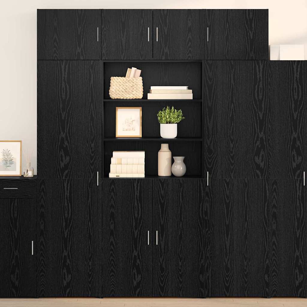 Ormarić za pohranu Zidne Crni hrast 80 x 42,5 x 225 cm
